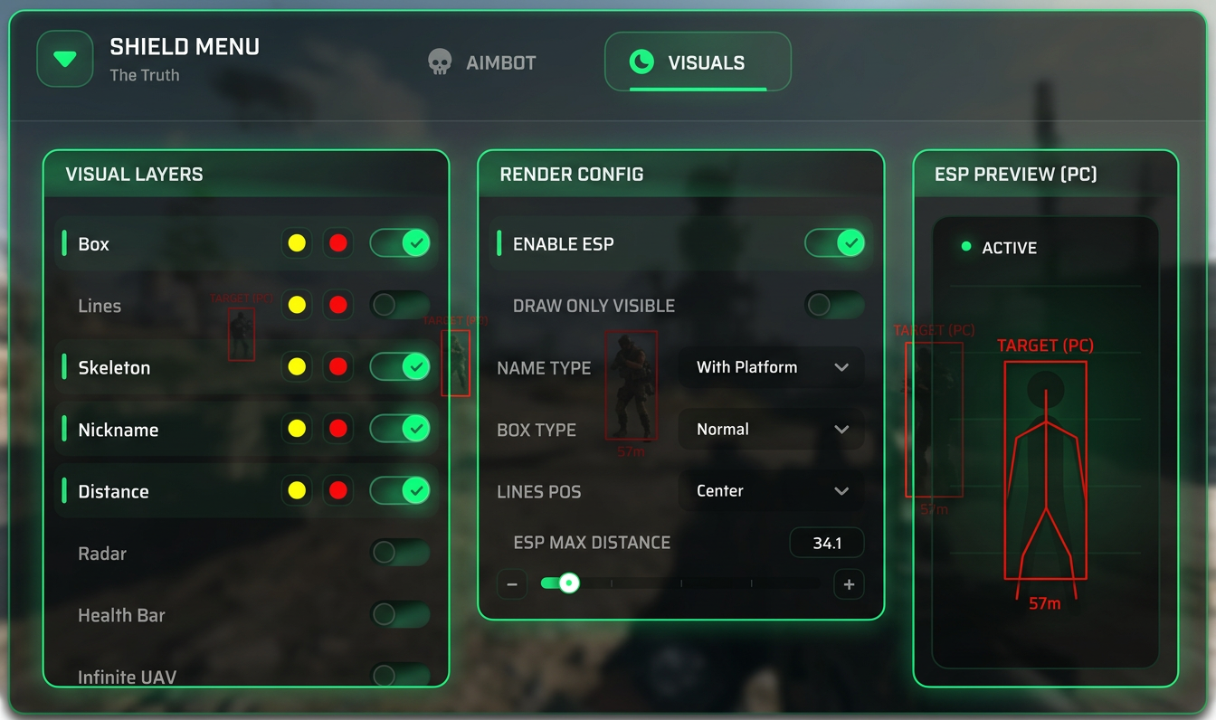 Hack Call of Duty Warzone funcoes AIMBOT Configuravel